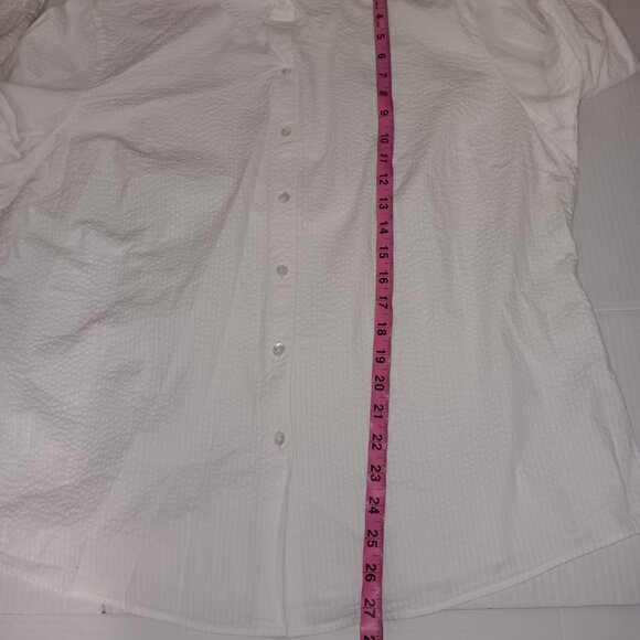 L.L.BEAN DOT EMBROIDERED BUTTON UP SHIRT - Picture 5 of 15